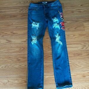 Machine nouvelle mode distressed jeans Sz 27